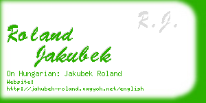 roland jakubek business card